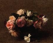 Henri Fantin-Latour Fleurs roses oil painting artist